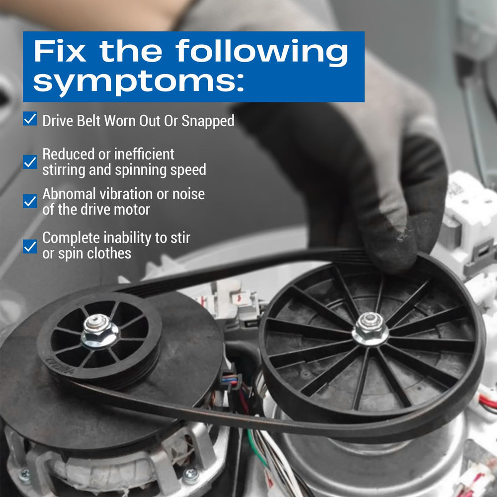 showingo kit installed in washer demonstrating restored smooth drive operation