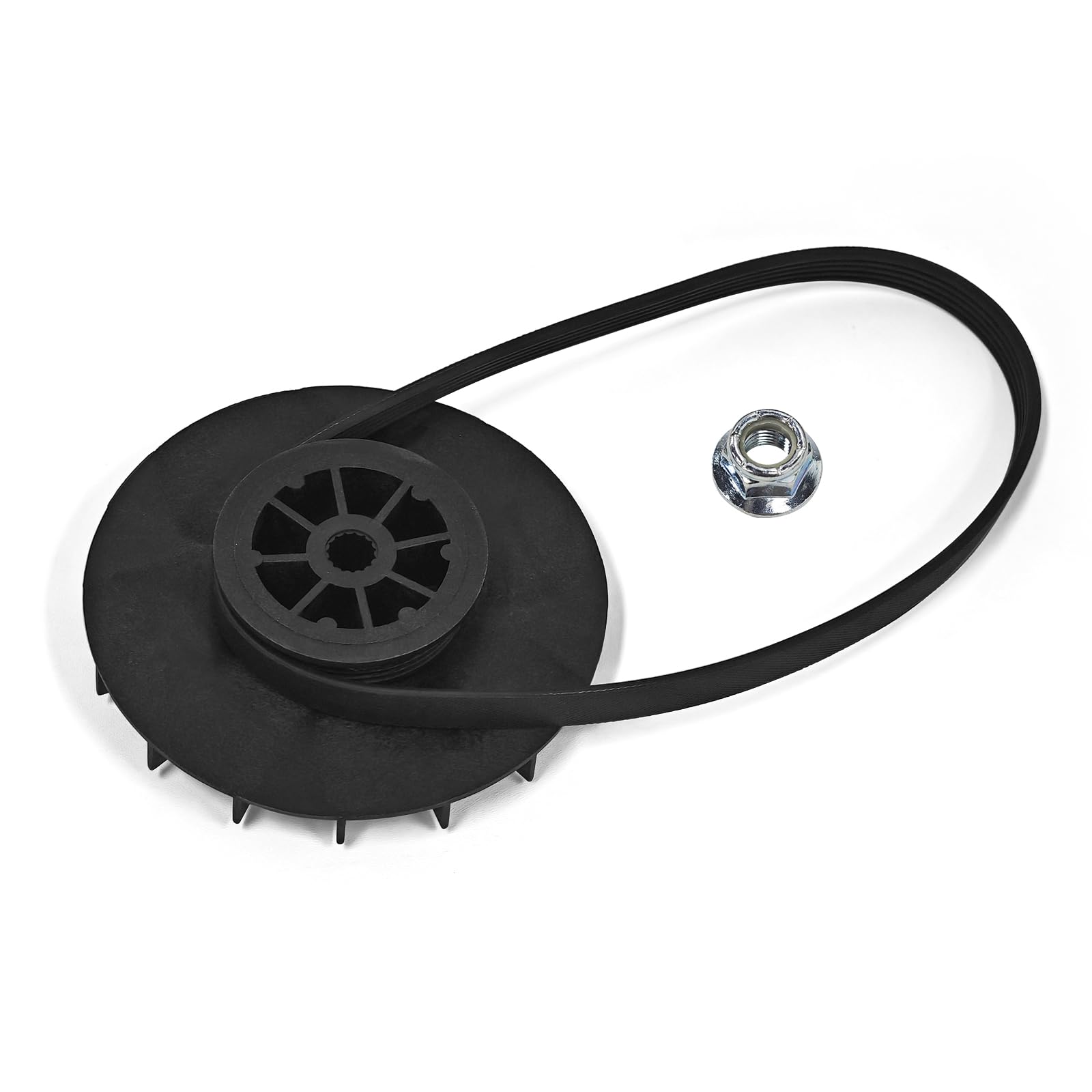 showingo front packaging showing replacement pulley kit and clear compatibility benefits