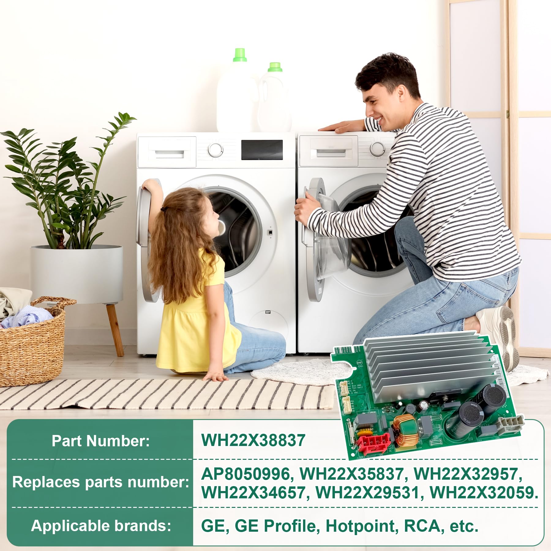 showingo inverter board installed in washer demonstrating restored motor control