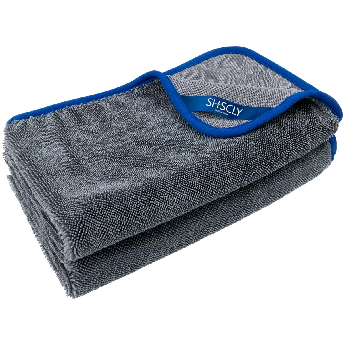 SHSCLY front view of two drying towels showing packaging and sizes for quick selection