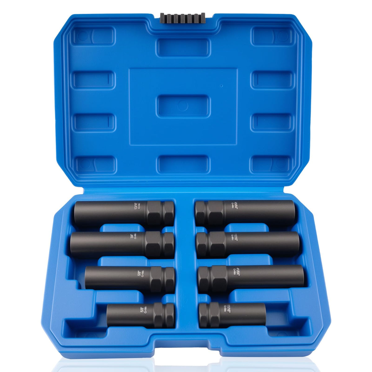 Siapupy front packaging showing full 8-piece set and case for easy identification and durable storage