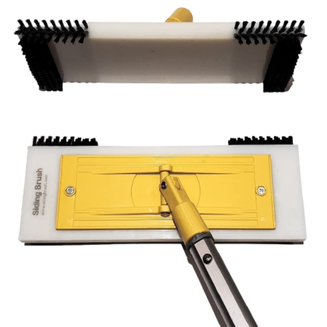 Siding Brush front view showing head and handle attachment for easy cleaning