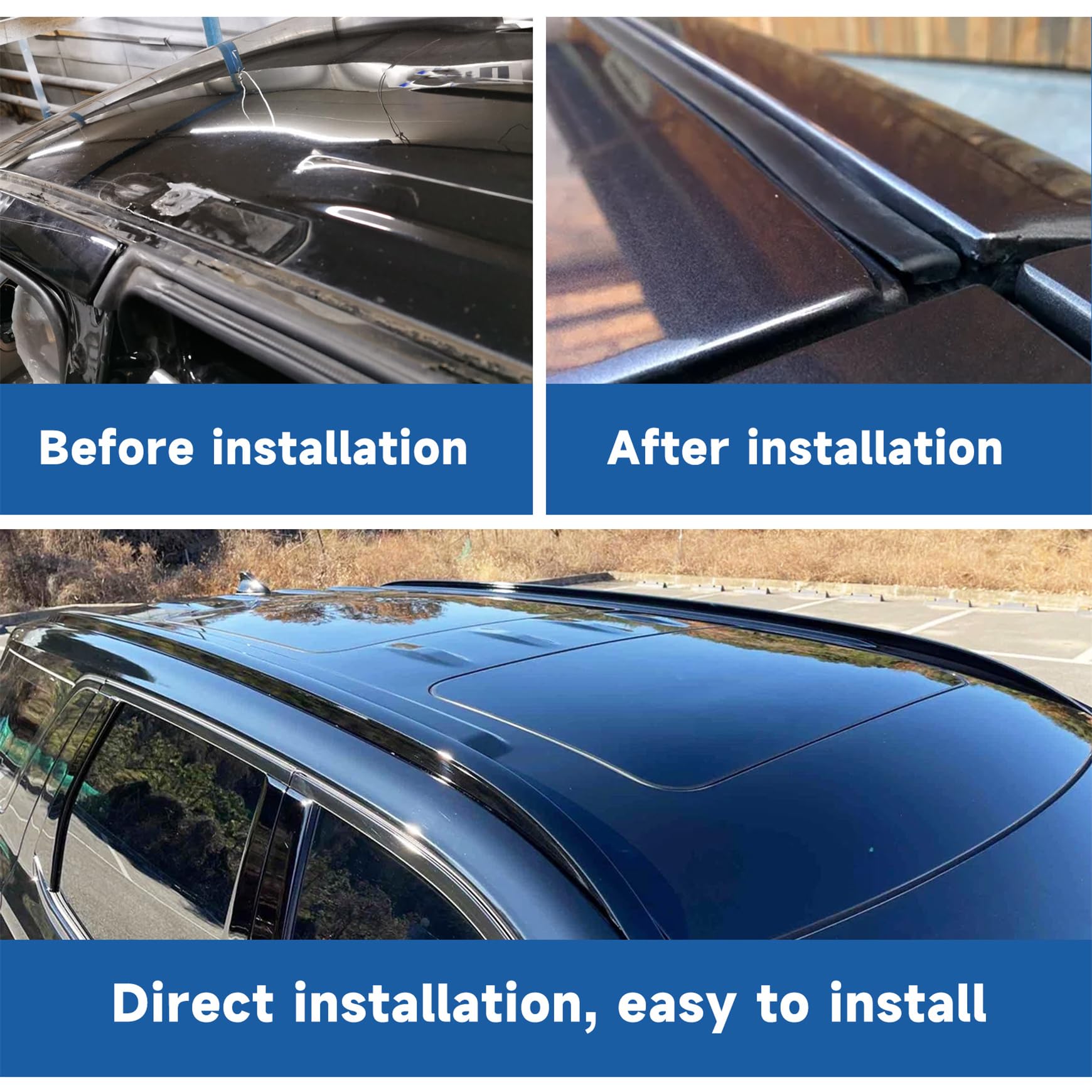 Silscvtt installed on Corolla side view demonstrating restored roofline seal