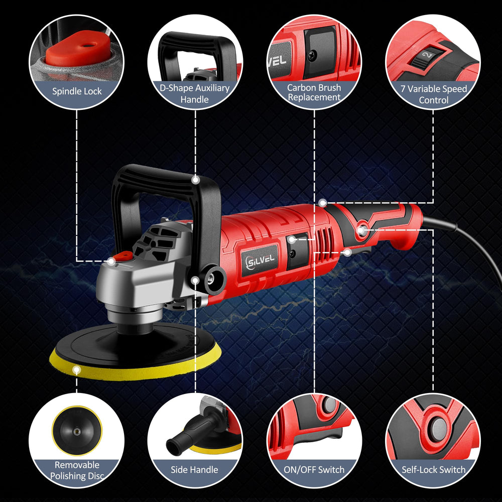 SILVEL polisher with side D-handle showing improved control and comfort