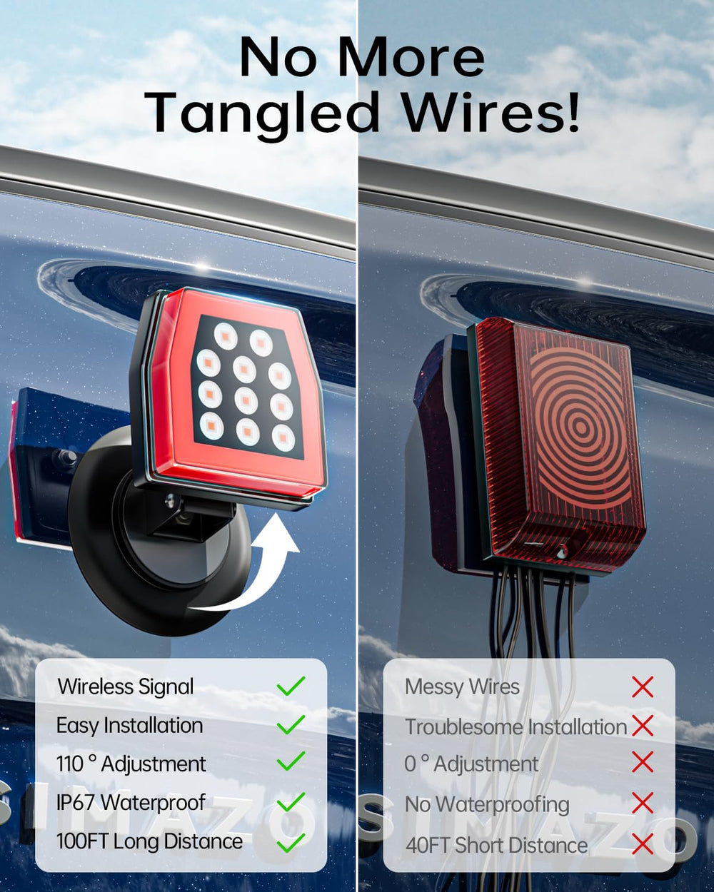 SIMAZO detailed magnetic base illustrating secure attachment to metal trailers