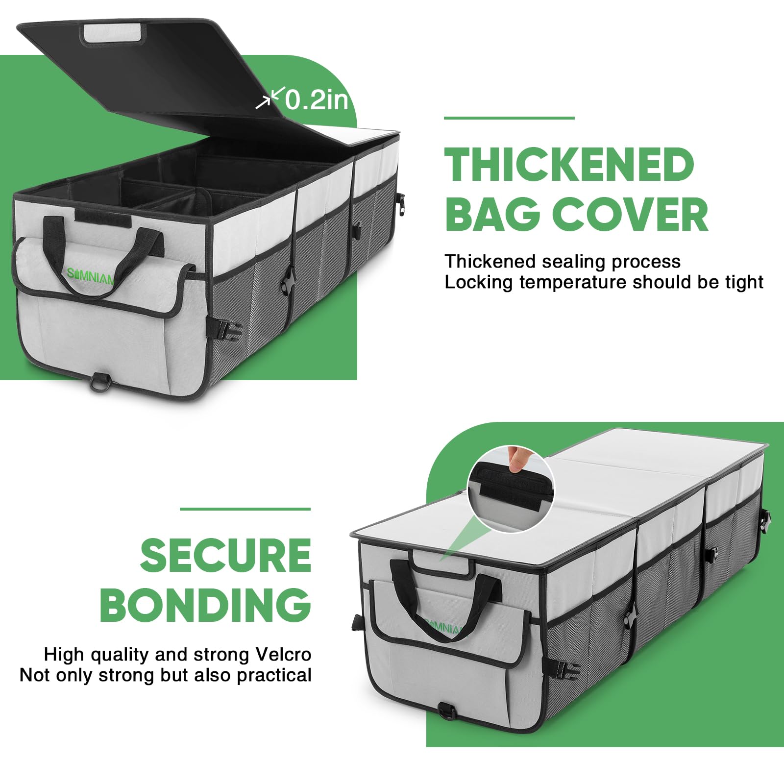 Simniam exterior mesh and flap pockets organizing bottles and small essentials