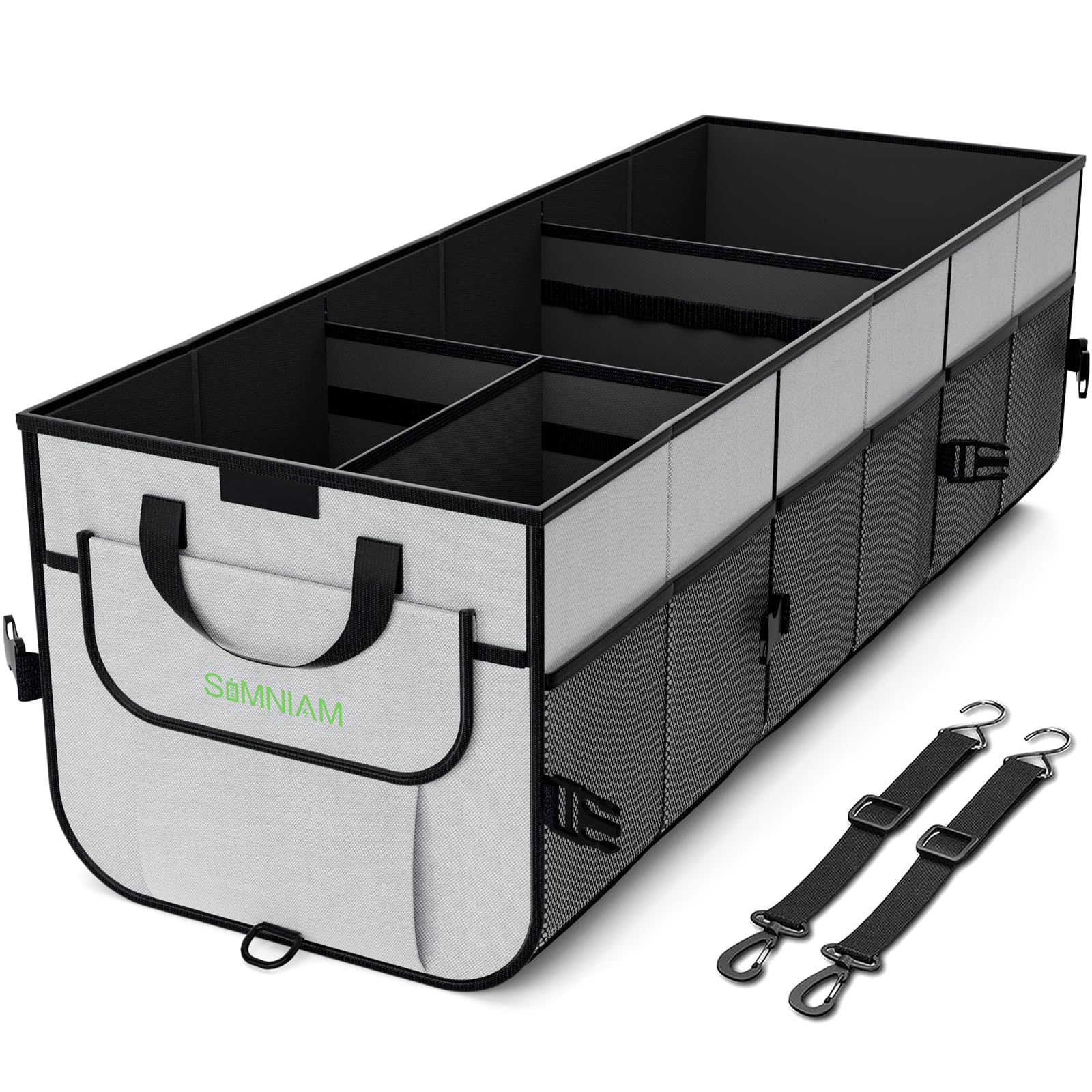 Simniam front view open organizer showing compartments and easy access