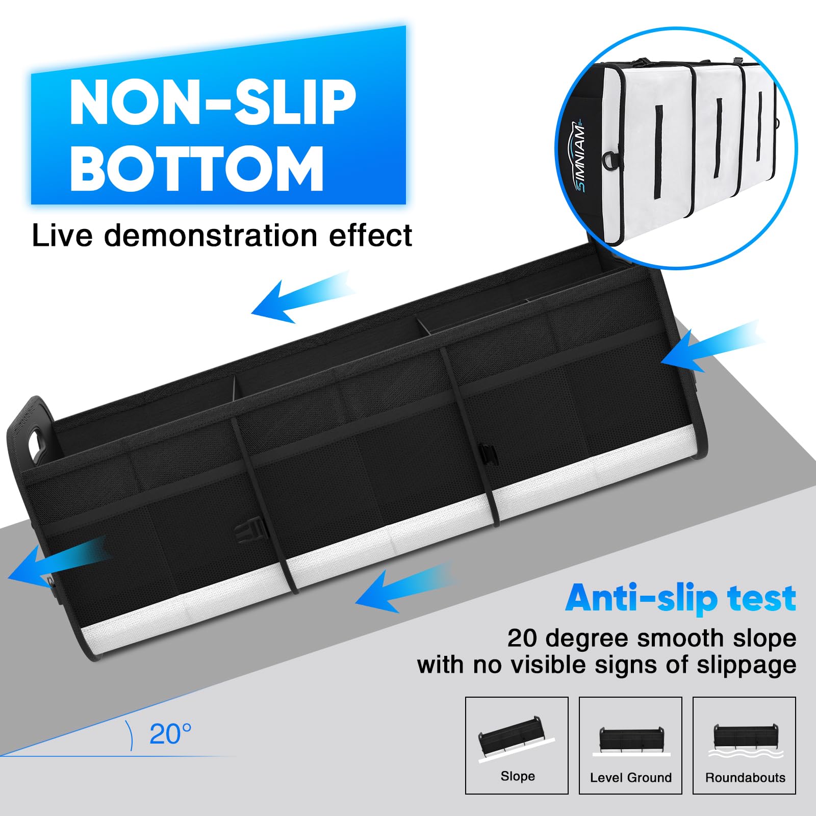 Simniam non-slip base strips preventing sliding and increasing trunk stability