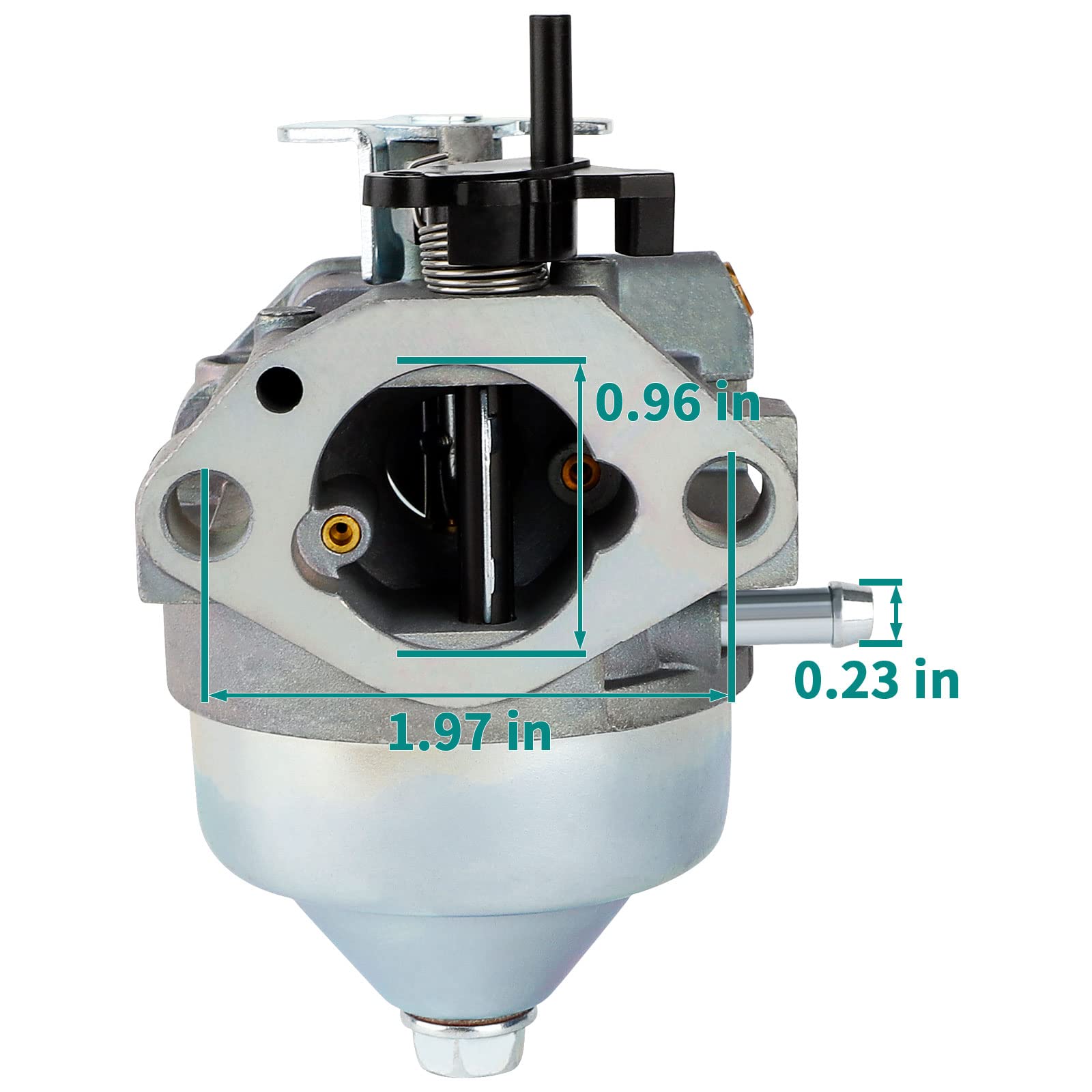 SIMPERAC side profile highlighting body shape and fuel inlet for correct fitment