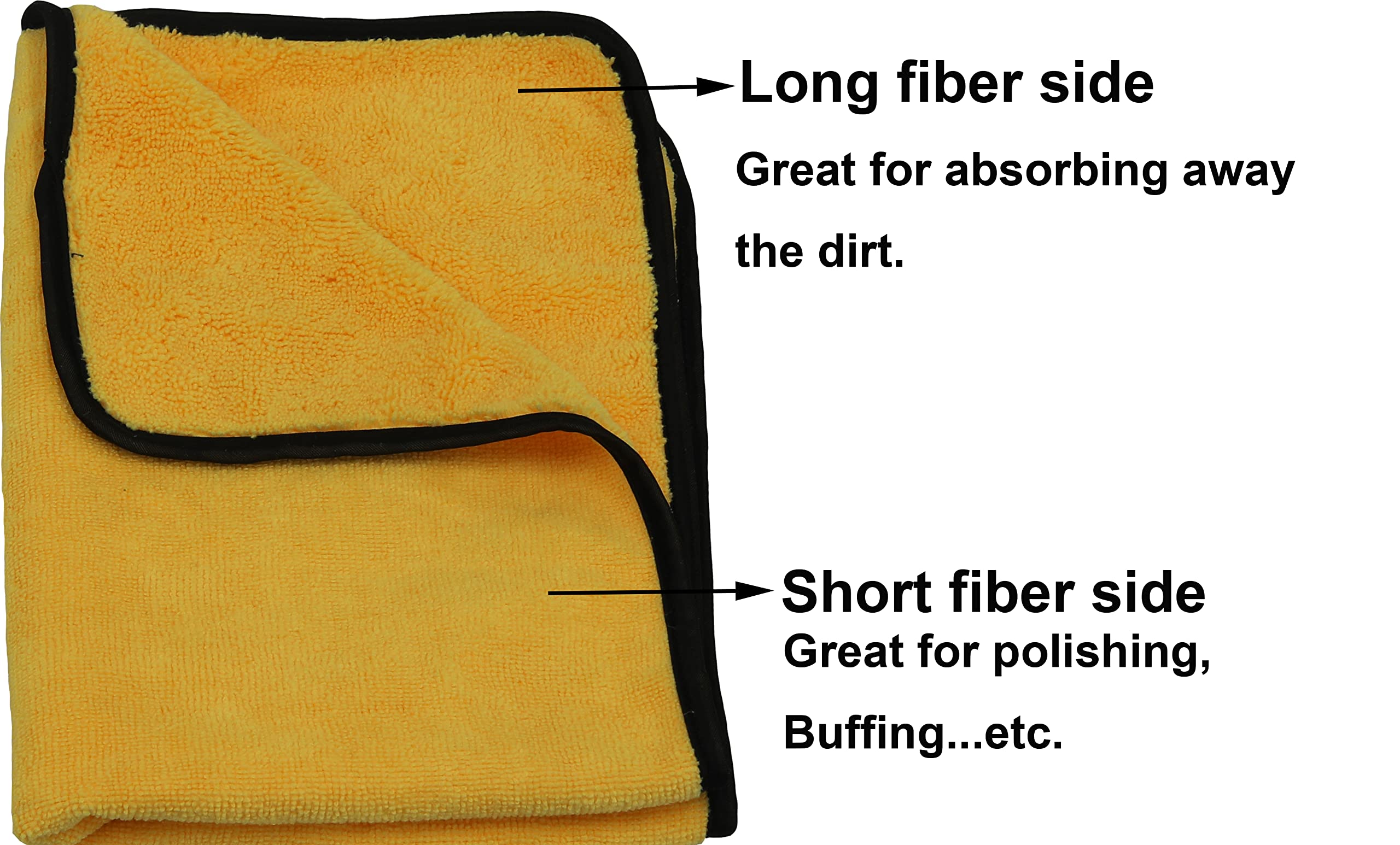 Simple Houseware showing plush long side and short buffing side for versatility