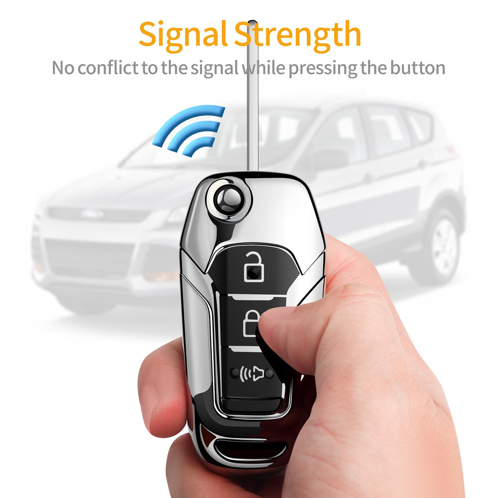 Sindeda key fob resting in vehicle console, keeps key secure and organized