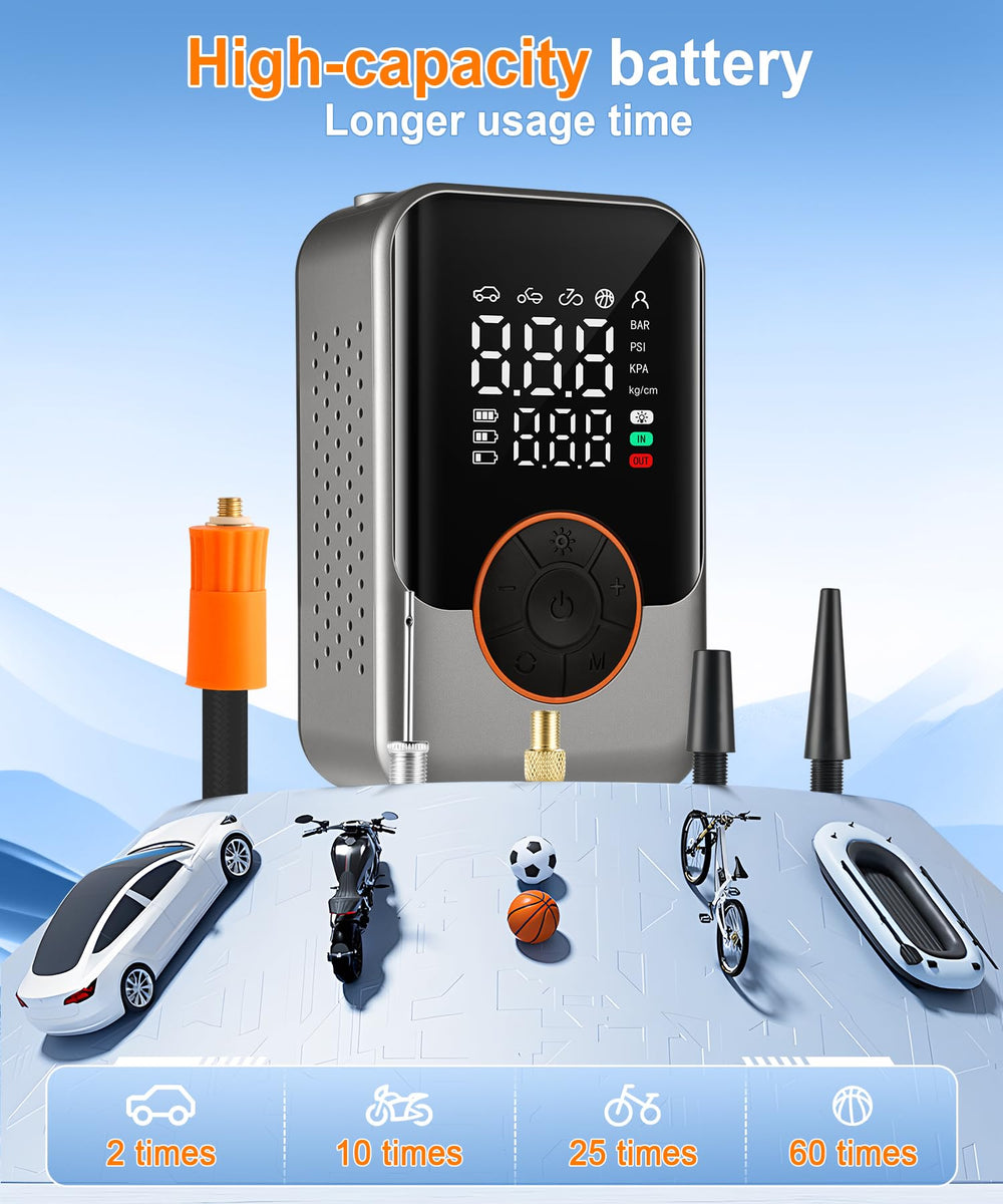 SINGARO inflator digital display close-up showing clear pressure readout for accuracy