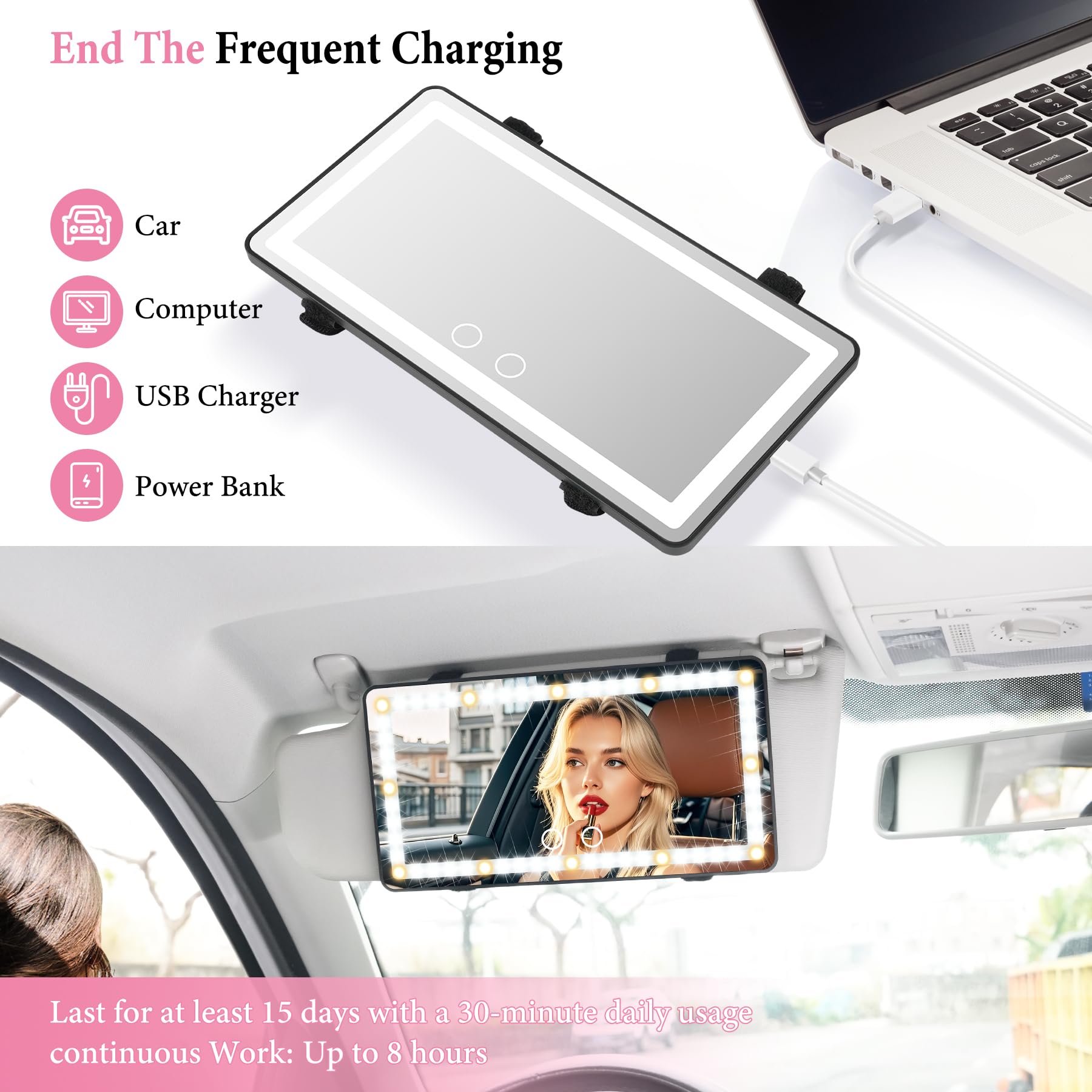 SINGARO mirror next to a smartphone showing compact size and travel-friendly benefit