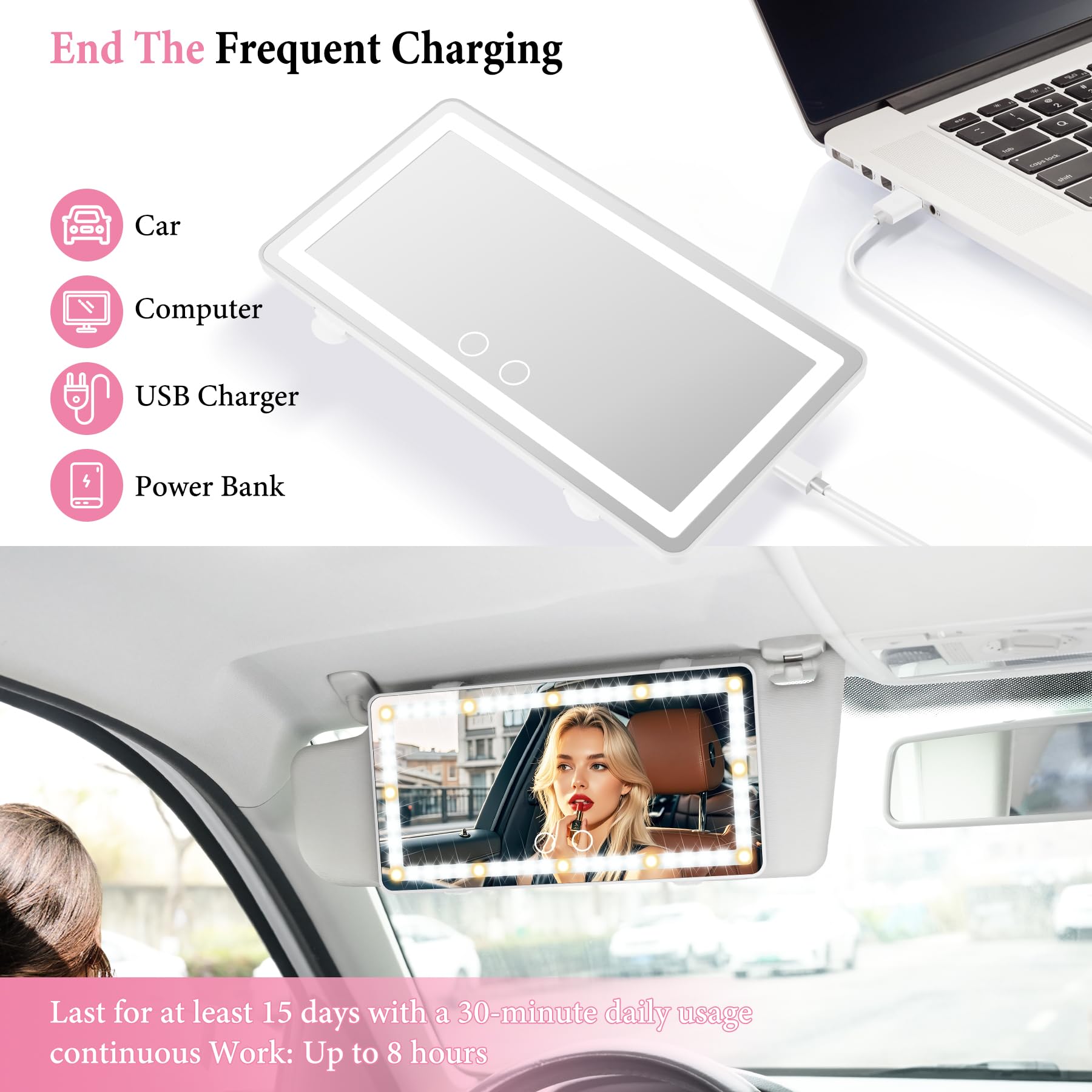 SINGARO touch-control panel and USB port pictured for simple dimming and rechargeable convenience