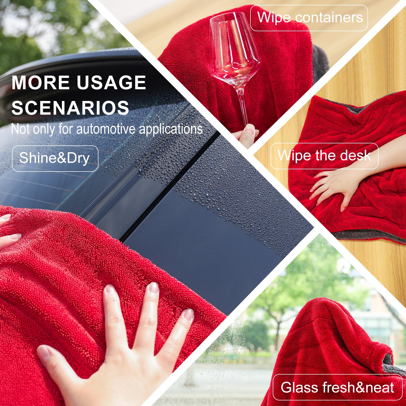 Singrune towel buffing glass lint-free for clear mirror-like results
