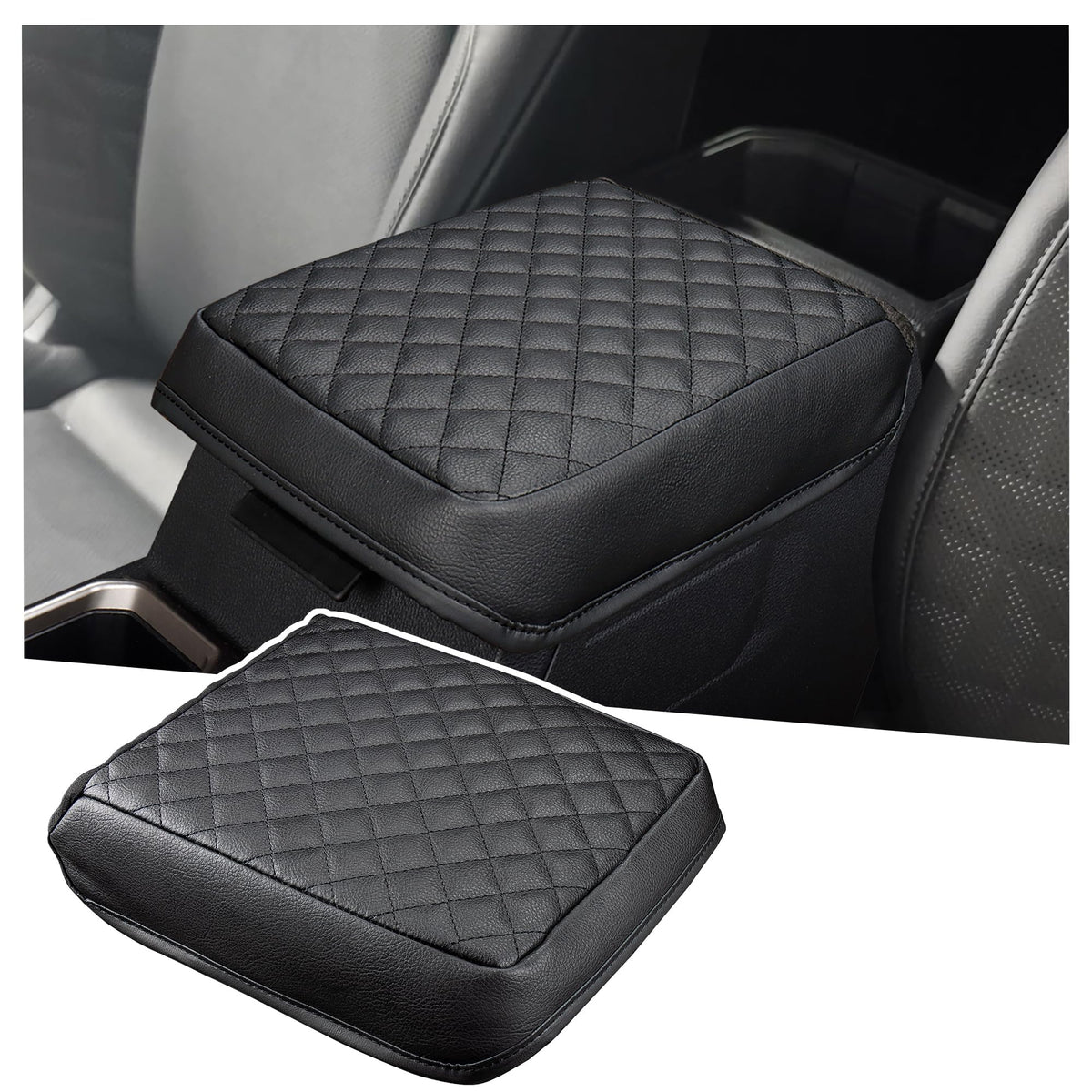 Sinminou front view of armrest cover showing neat fit and protection