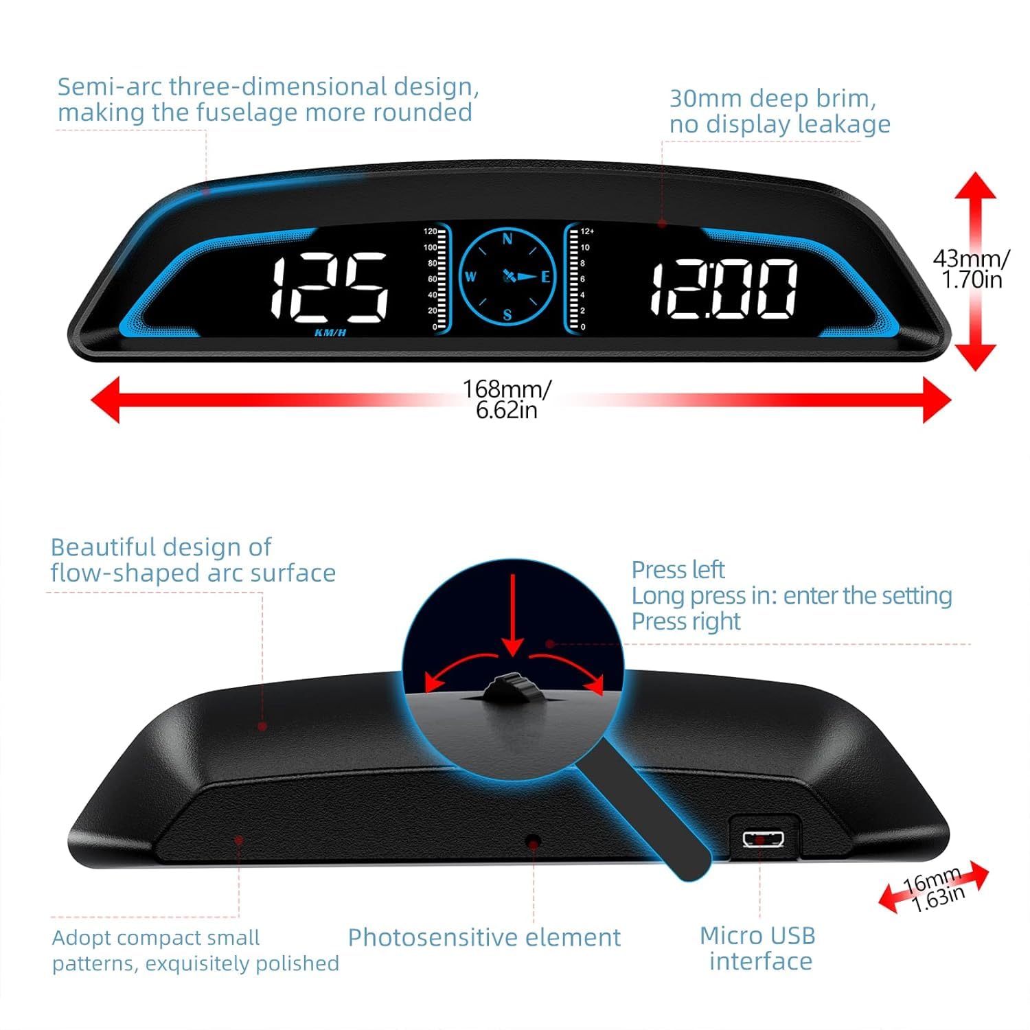 SinoTrack ambient light sensor detail ensuring automatic brightness adjustment