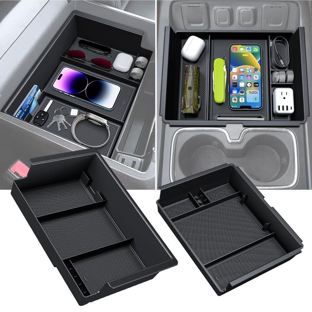 Sinvanho front view of console organizer showing tidy storage benefit