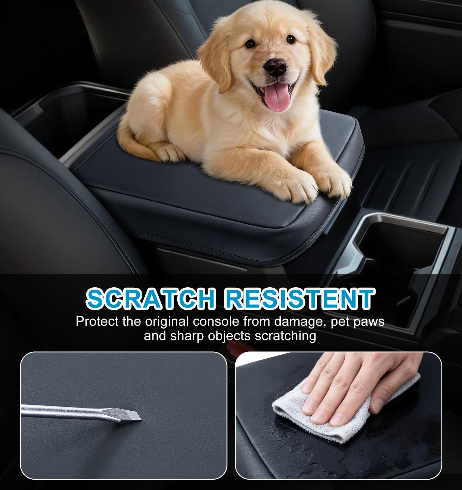 Sinvanho in-car lifestyle shot with driver using armrest for convenience