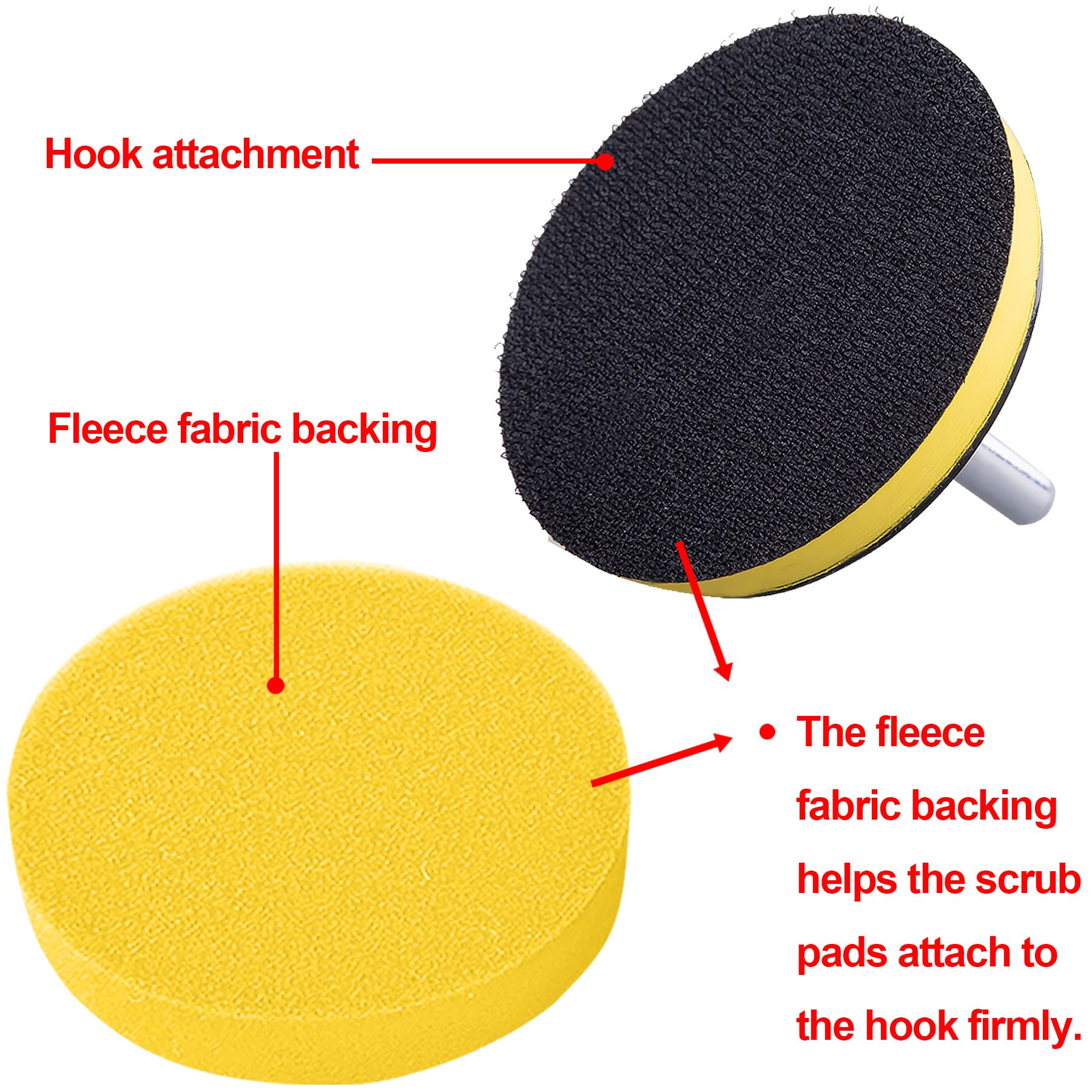 SIQUK drill adapter and hook-loop backing pad displayed, enables easy tool attachment