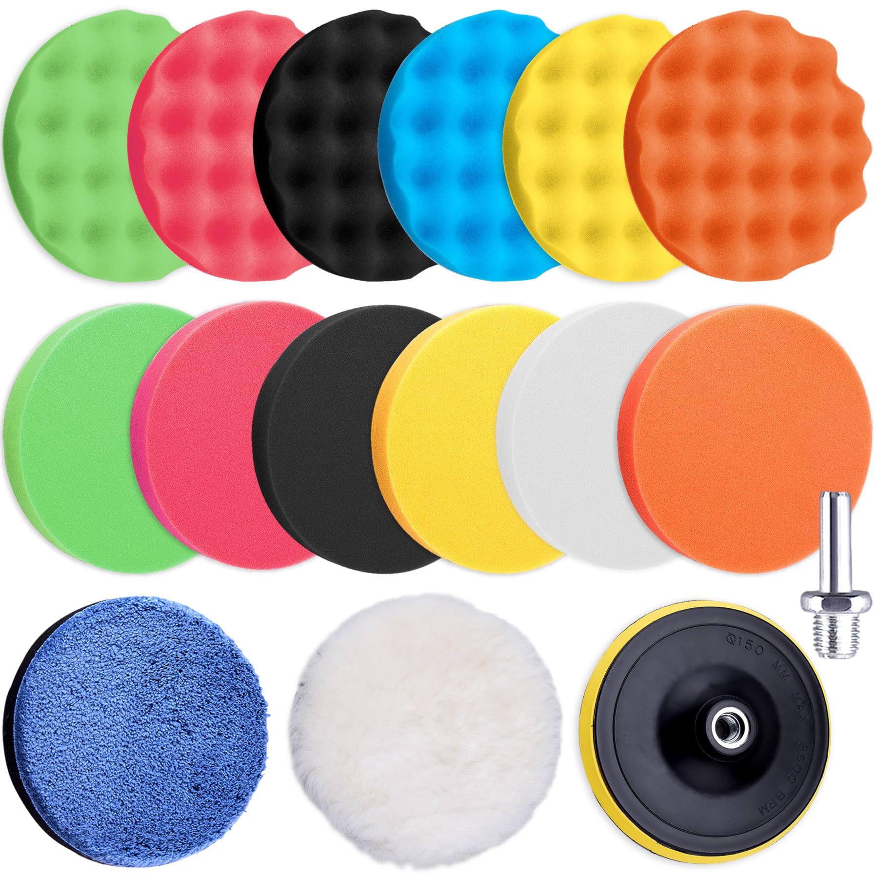 SIQUK front packaging showing 16-piece 5-inch polishing kit, clear contents for buyers