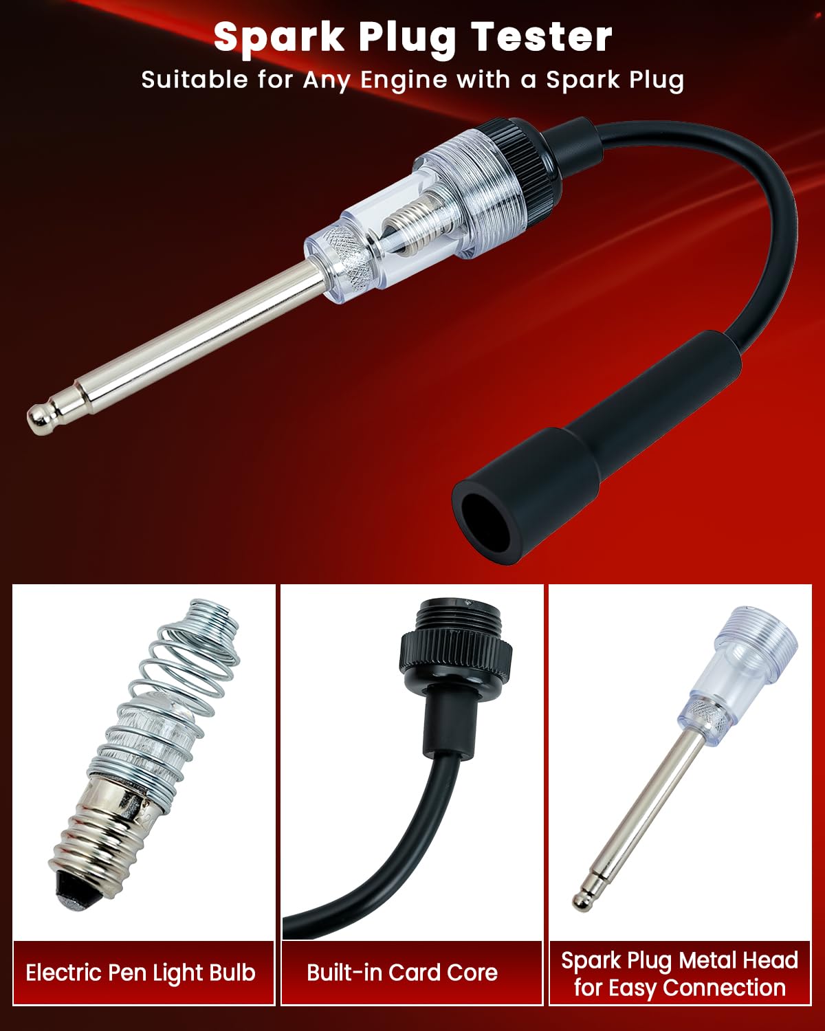 SIXIWANZI spark plug tester in hand demonstrating quick ignition circuit check