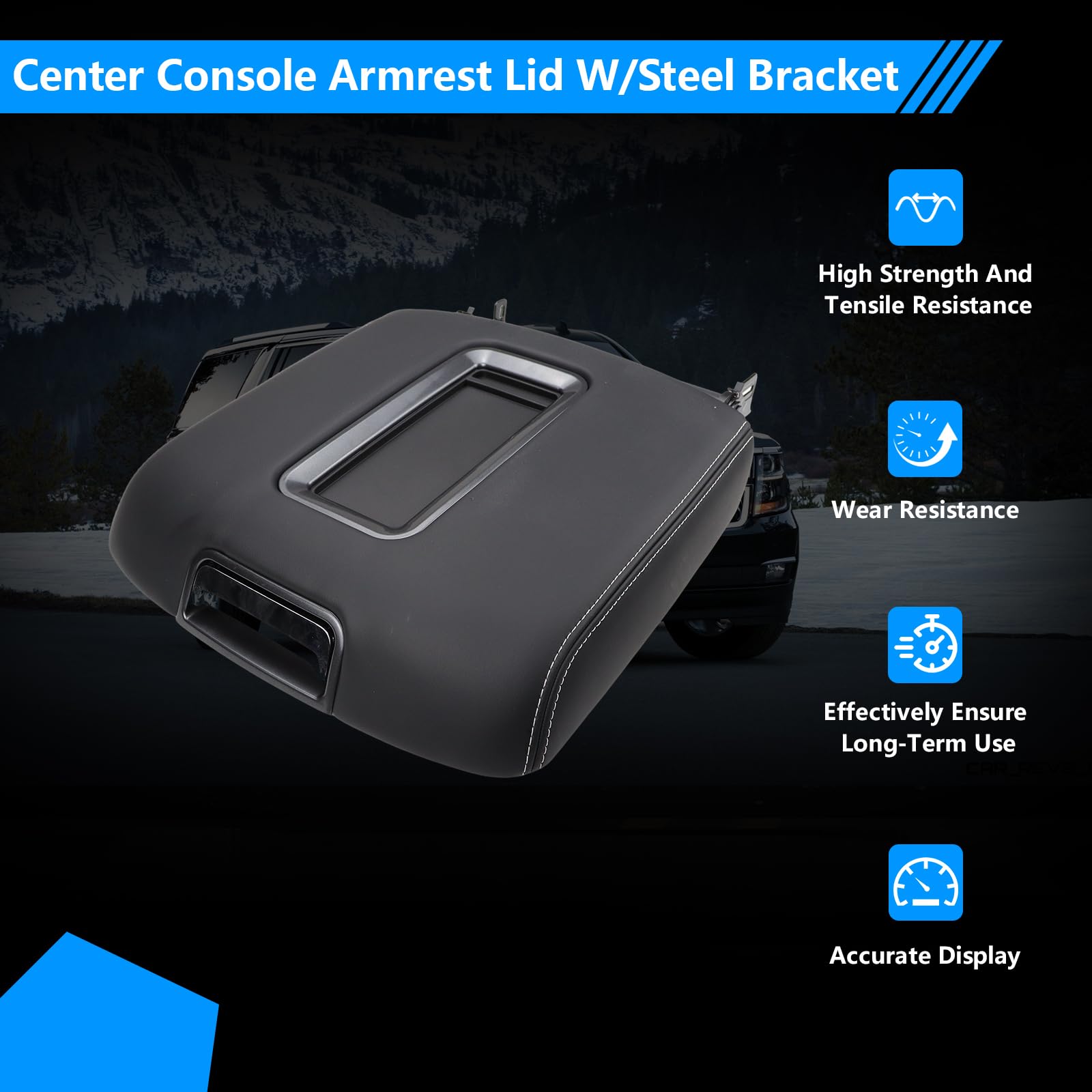 SIYOEN armrest lid open showing interior padding and practical convenience