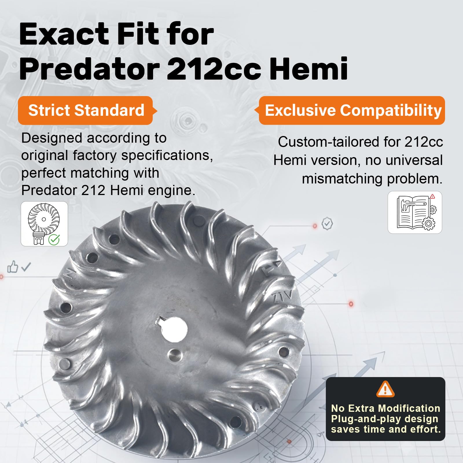SJVLXHI side profile of flywheel highlighting reduced rotating mass advantage