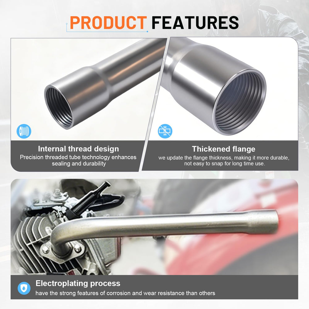 SJVLXHI exhaust pipe installed on mini bike demonstrating direct fitment benefit