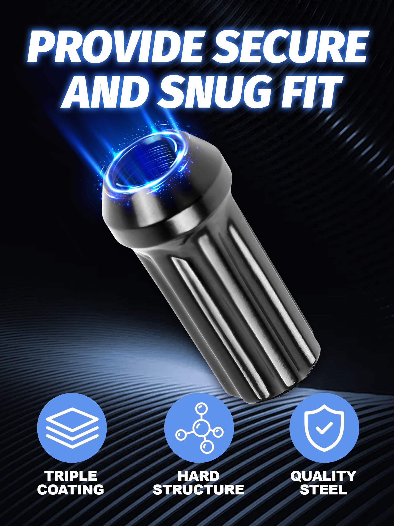 SKCOAUTO closed-end view showing protected threads, prevents dirt and rust on studs