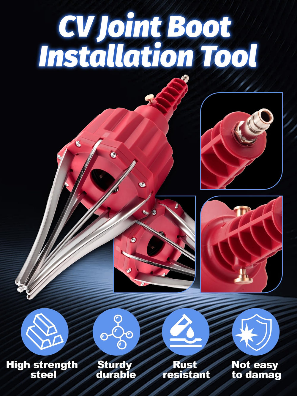 SKCOAUTO tool connected to air line during use demonstrating quick expansion and time savings