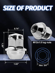 SKCOAUTO closed-end lug nut detail protects studs and keeps contaminants out