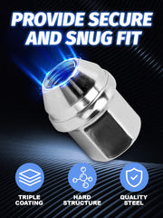 SKCOAUTO side profile of closed-end acorn lug nut showing corrosion protection benefit
