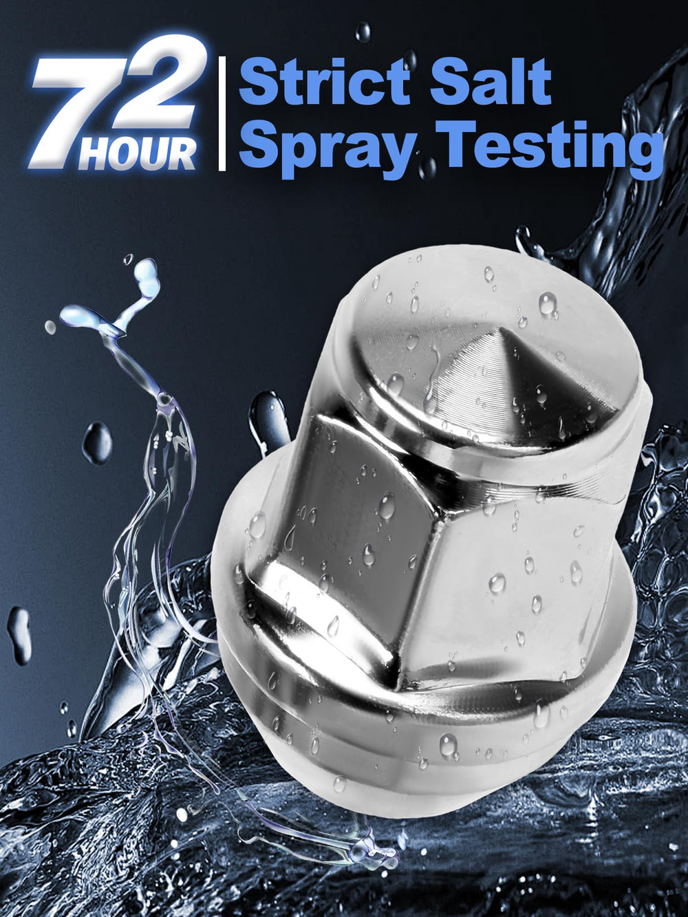 SKCOAUTO lug nut beside 22mm socket showing size compatibility benefit