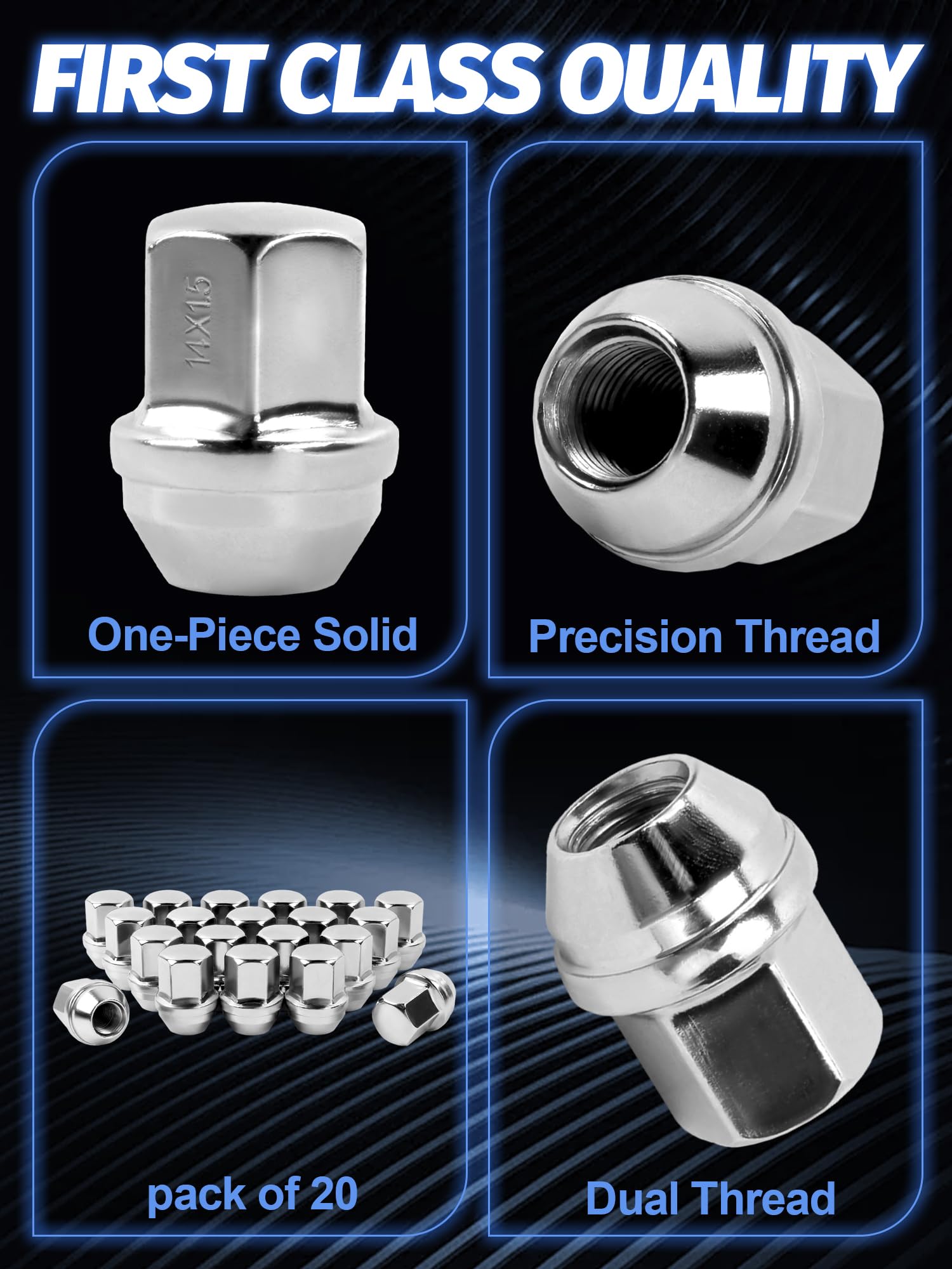 SKCOAUTO lug nut next to ruler showing 1.5 inch length for accurate size confirmation