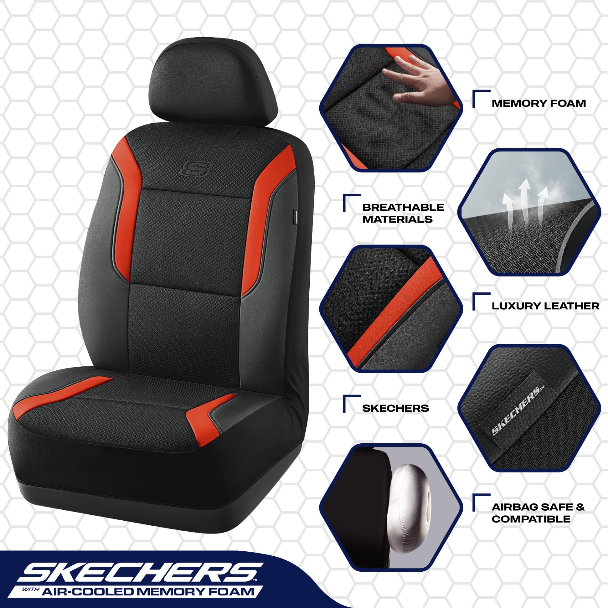 Skechers air-cool mesh top detail showing breathable surface and cooler rides