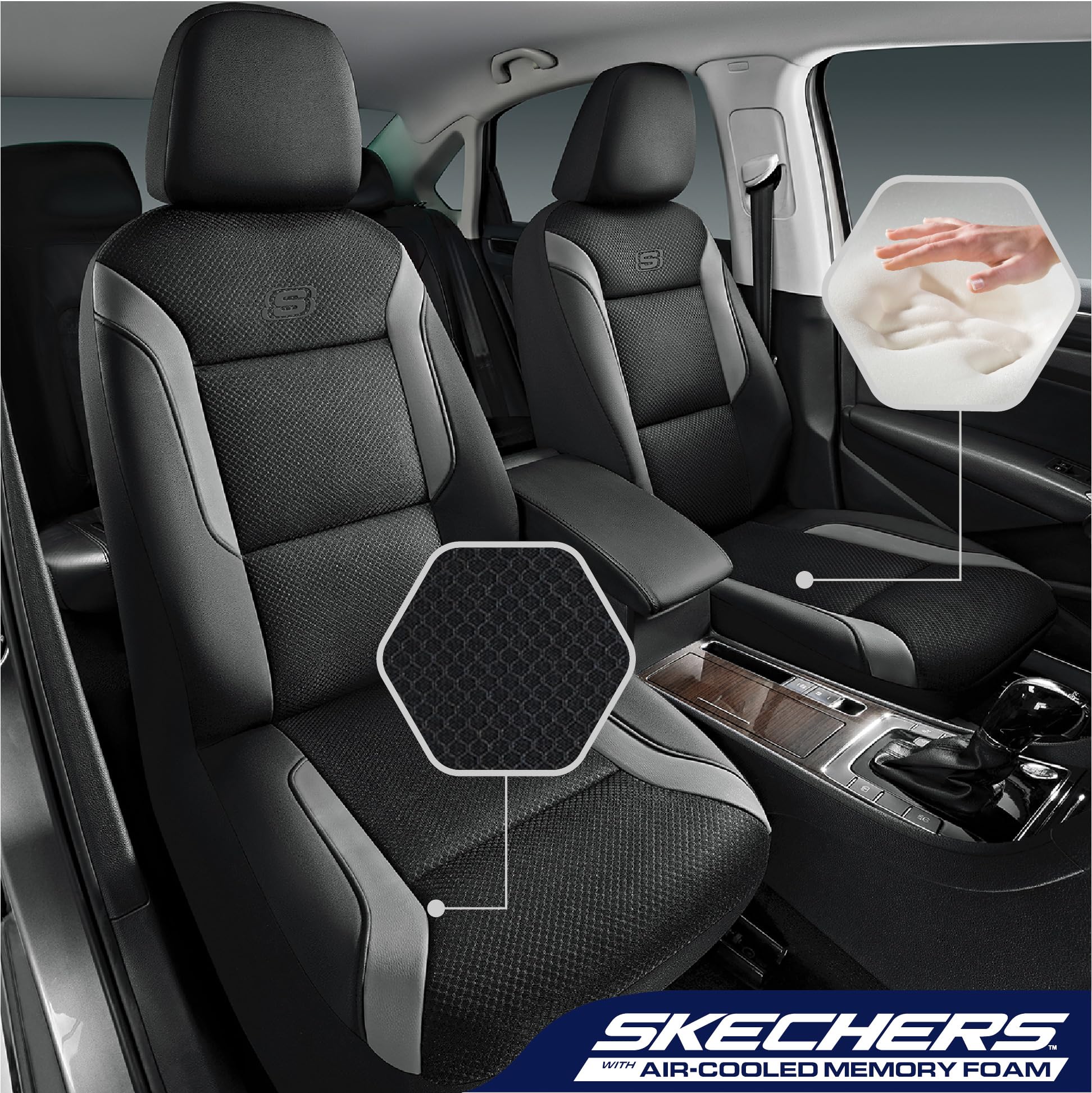 Skechers memory foam close-up demonstrating cushioned comfort