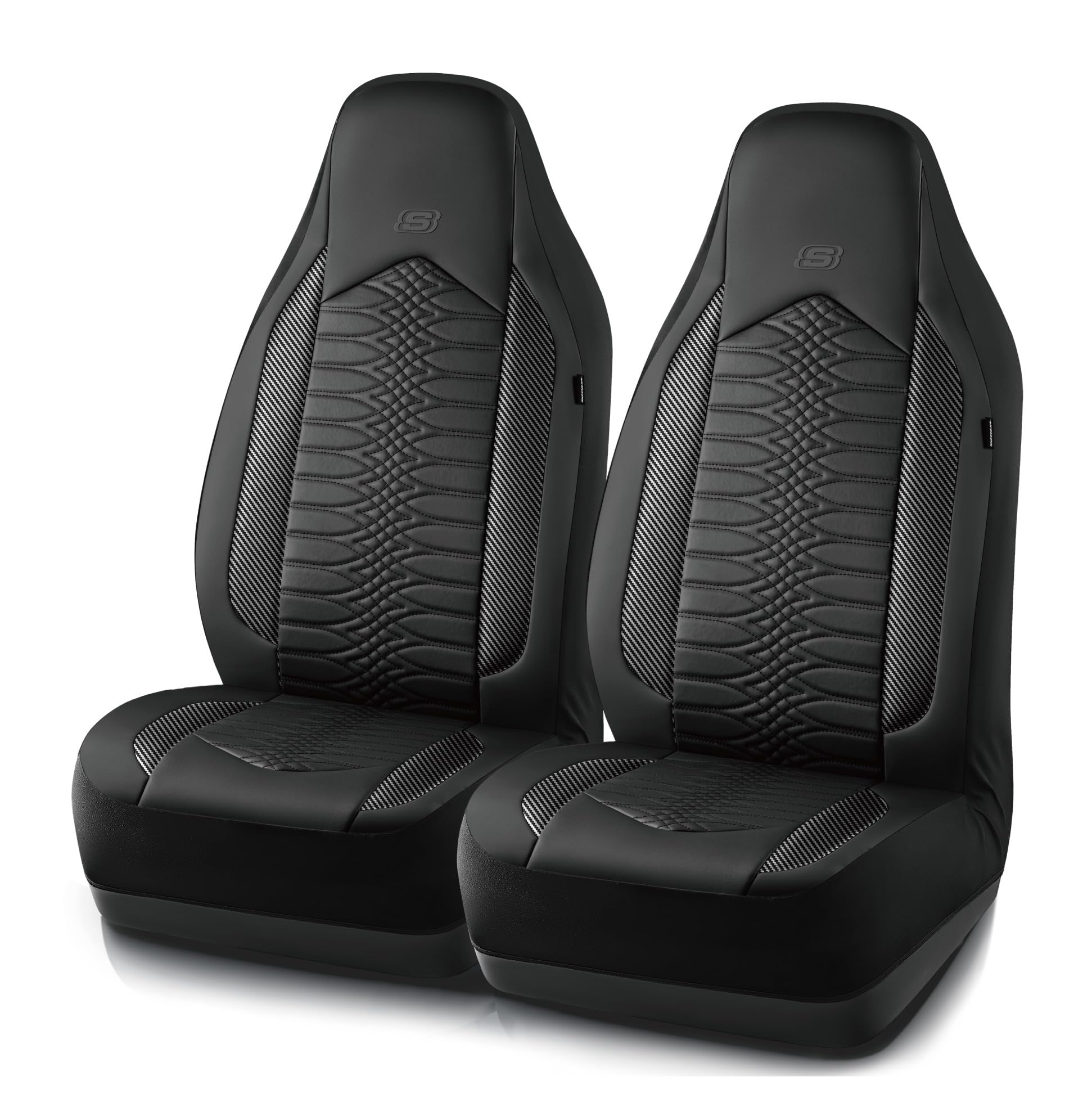 Skechers front seat cover full view showing fit and stylish protection
