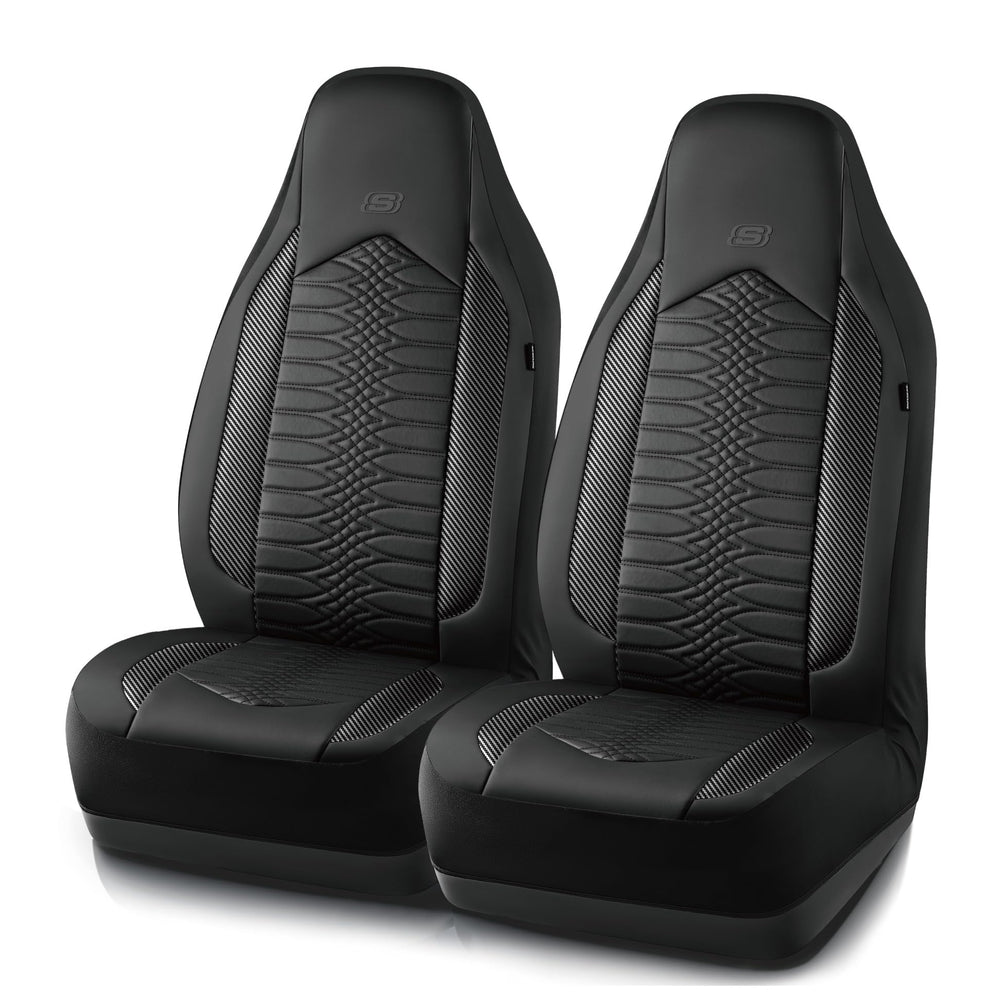 Skechers front seat cover full view showing fit and stylish protection