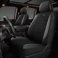 Skechers full view front seat cover showing fit and style for comfort