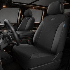 Skechers front seat installed showing full coverage and protection benefit