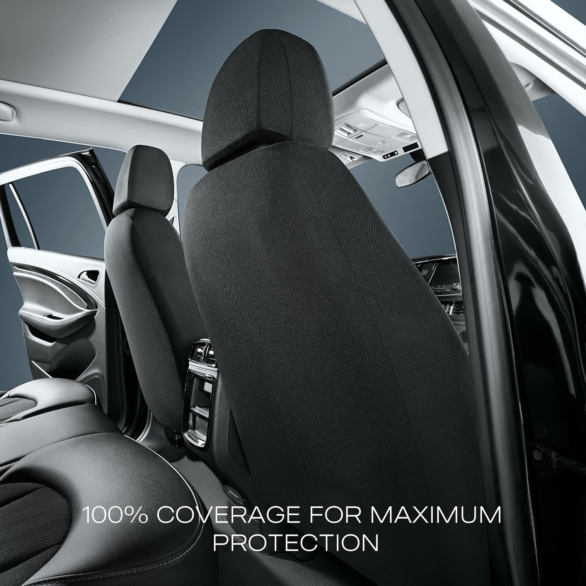 Skechers seat covers styled inside car for durable professional interior look