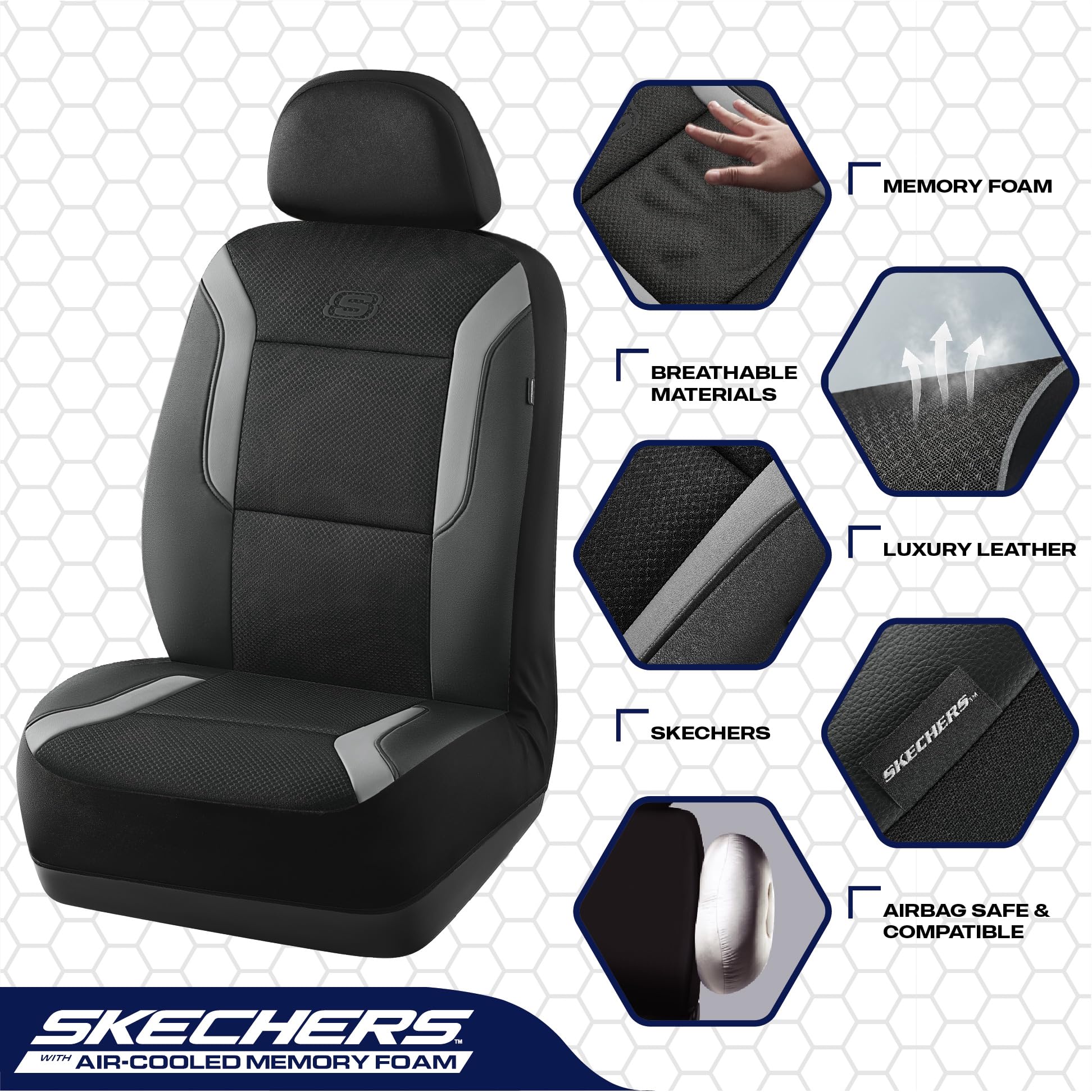 Skechers air-cool mesh texture close-up for breathable cooling