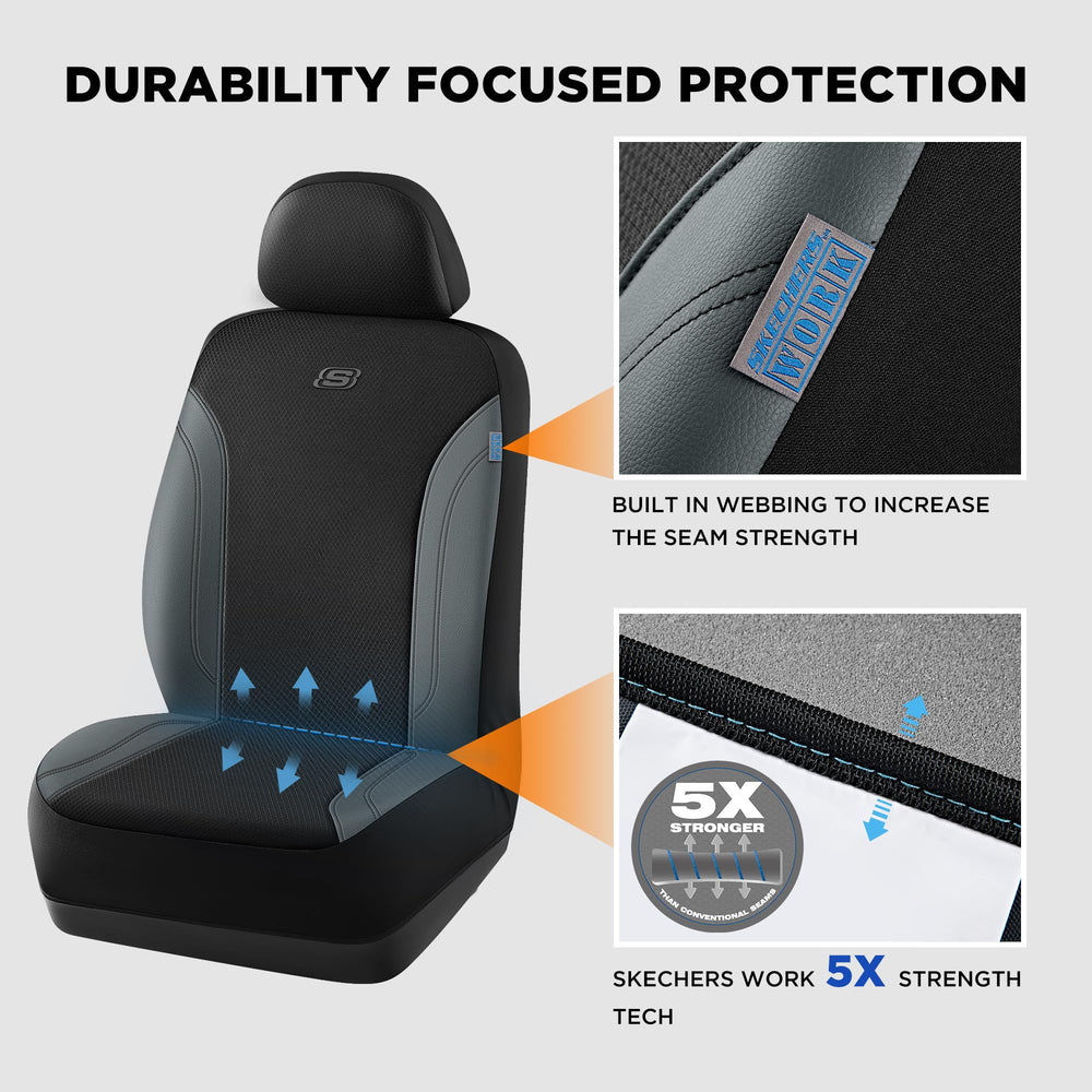 Skechers reinforced webbing stitching detail for five-times stronger support