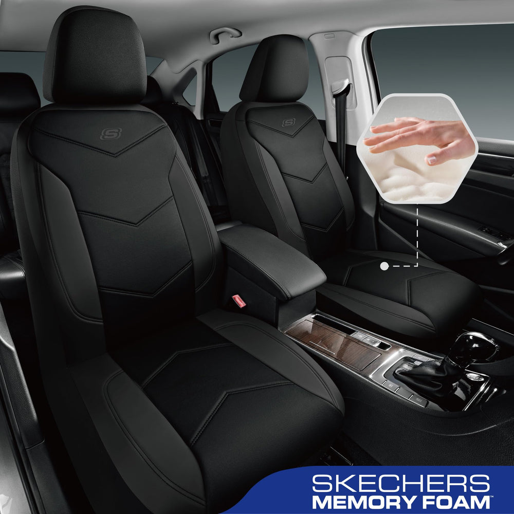 Skechers close-up of memory foam layer contouring for supportive seating
