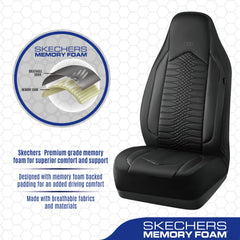 Skechers seam detail designed for airbag compatibility and safe deployment