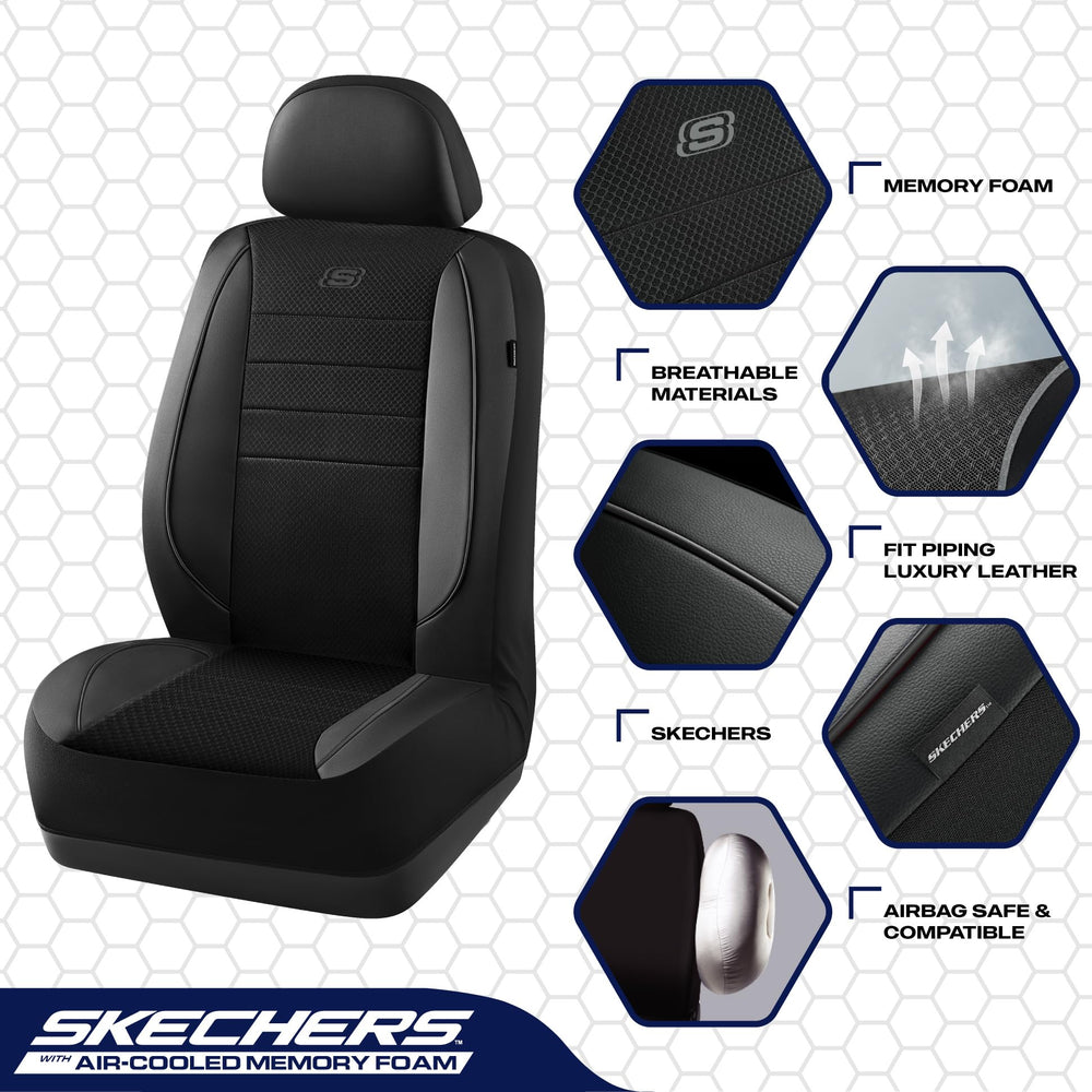 Skechers airbag seam detail demonstrating safe deployment compatibility