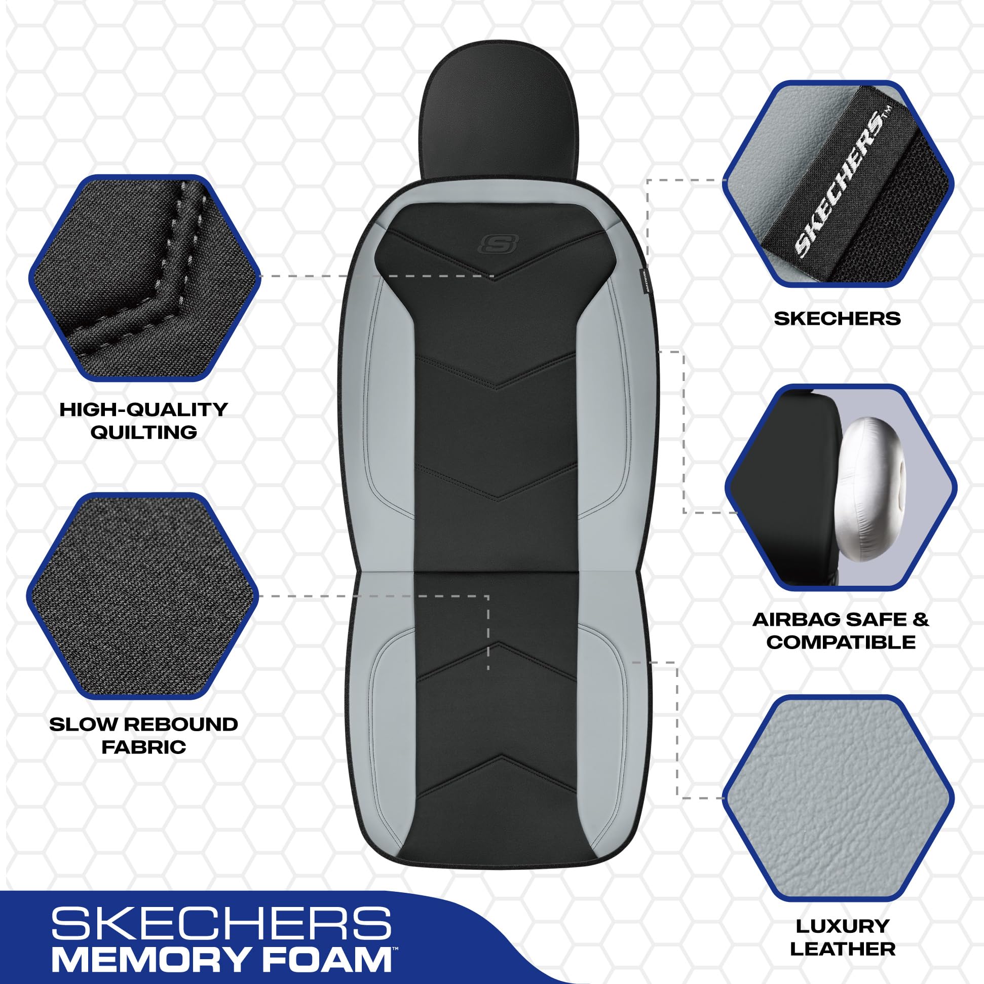 Skechers side airbag seam detail ensuring safe deployment