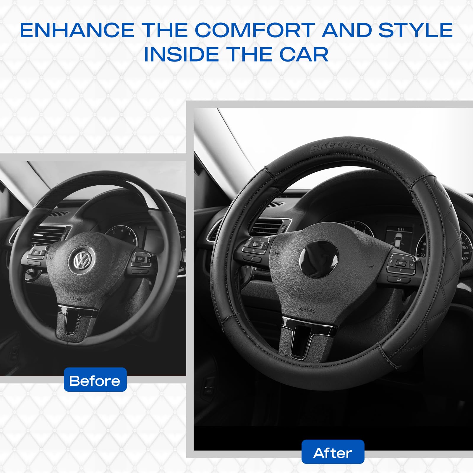 Skechers anti-slip interior texture showing secure non-rotating fit benefit