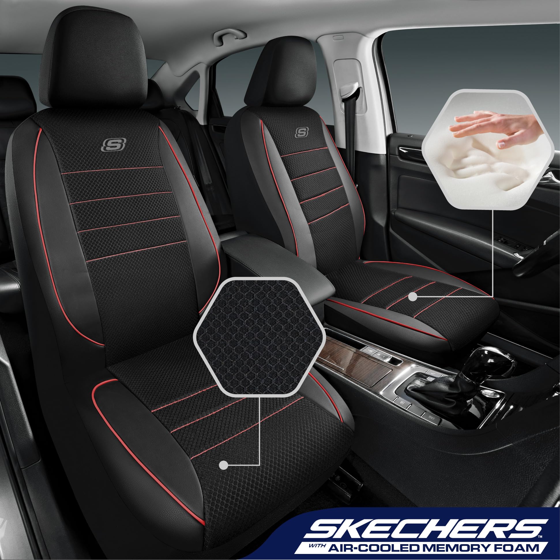 Skechers air-cool mesh close-up showing breathable texture for ventilation
